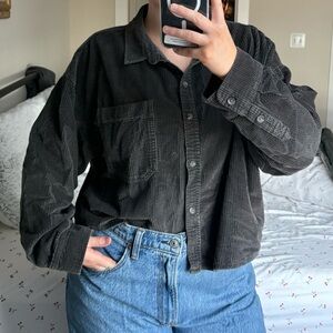 American Eagle Outfitters Women's Dark Gray Corduroy Jacket